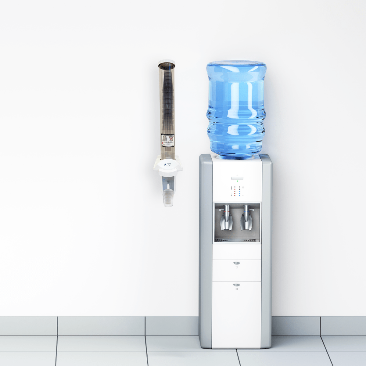 Dispenser de Acrílico para Copos 180/200ml com dosador Fortcom - e - dona