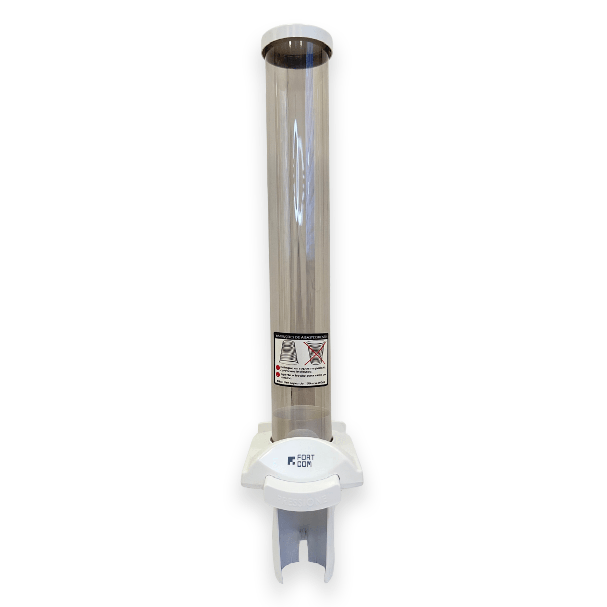 Dispenser de Acrílico para Copos 180/200ml com dosador Fortcom - e - dona