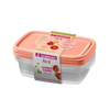 Kit 3 Potes Retangulares Fundo Salmão Sanremo