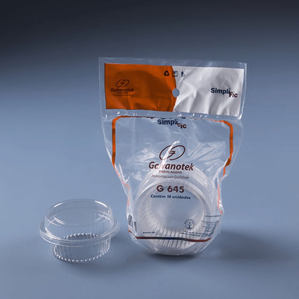 Embalagem Redonda com tampa G645SF Galvanotek com 10 unidades de 120ml Ideal para doces - e - dona