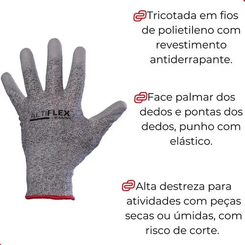 EPI | Luva Altiflex P Cinza Danny - e - dona