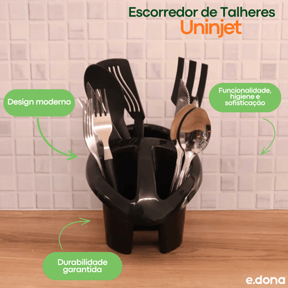 Escorredor de Talheres Preto Uninjet - e - dona