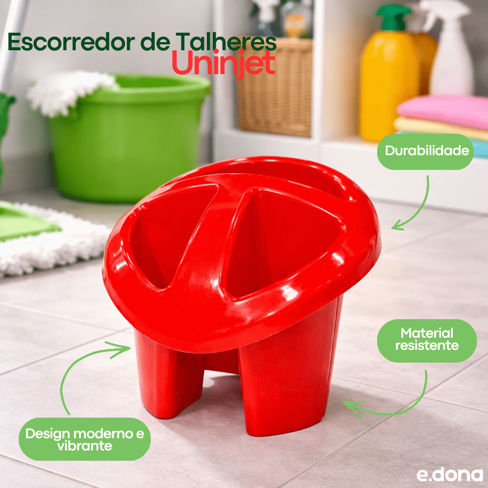 Escorredor de Talheres Vermelho Uninjet - e - dona
