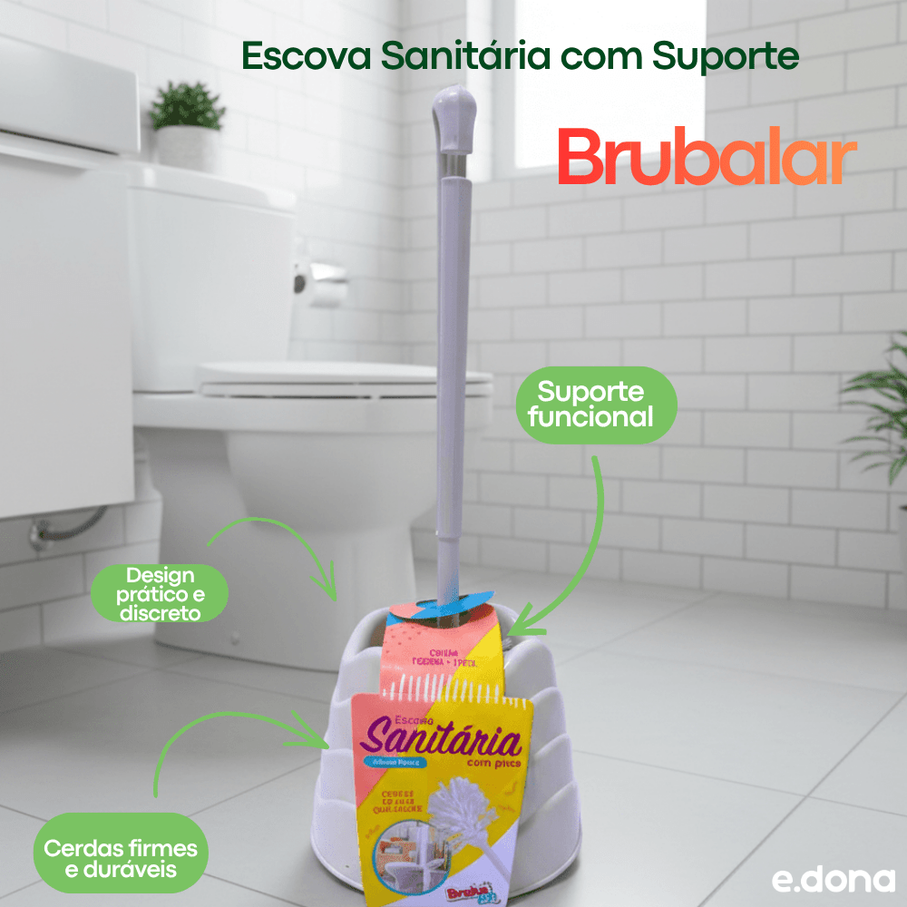 Escova Sanitária com Suporte Brubalar - e - dona