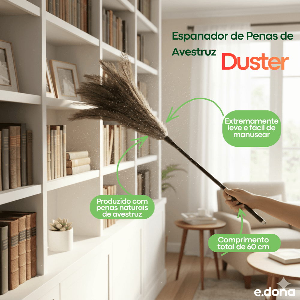 Espanador de Penas de Avestruz MD 60cm Duster - e - dona