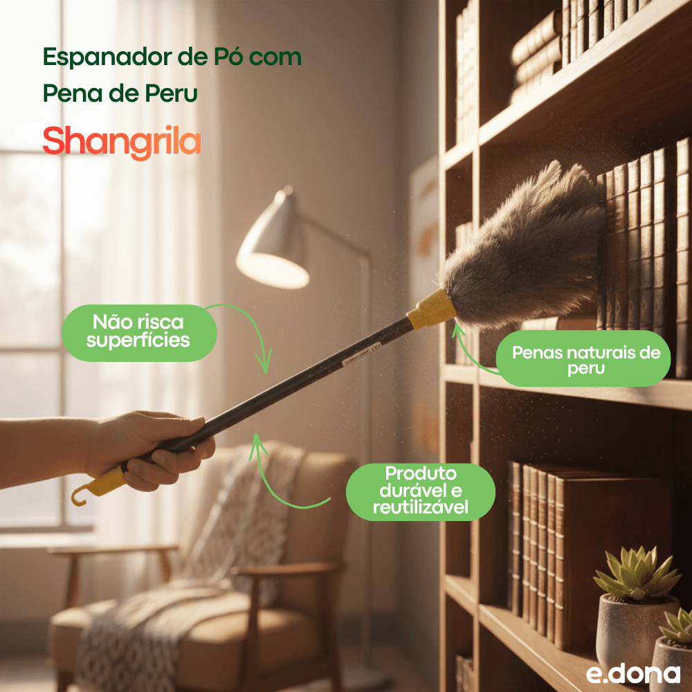 Espanador de Pó com Pena de Peru N40 Shangrila - e - dona