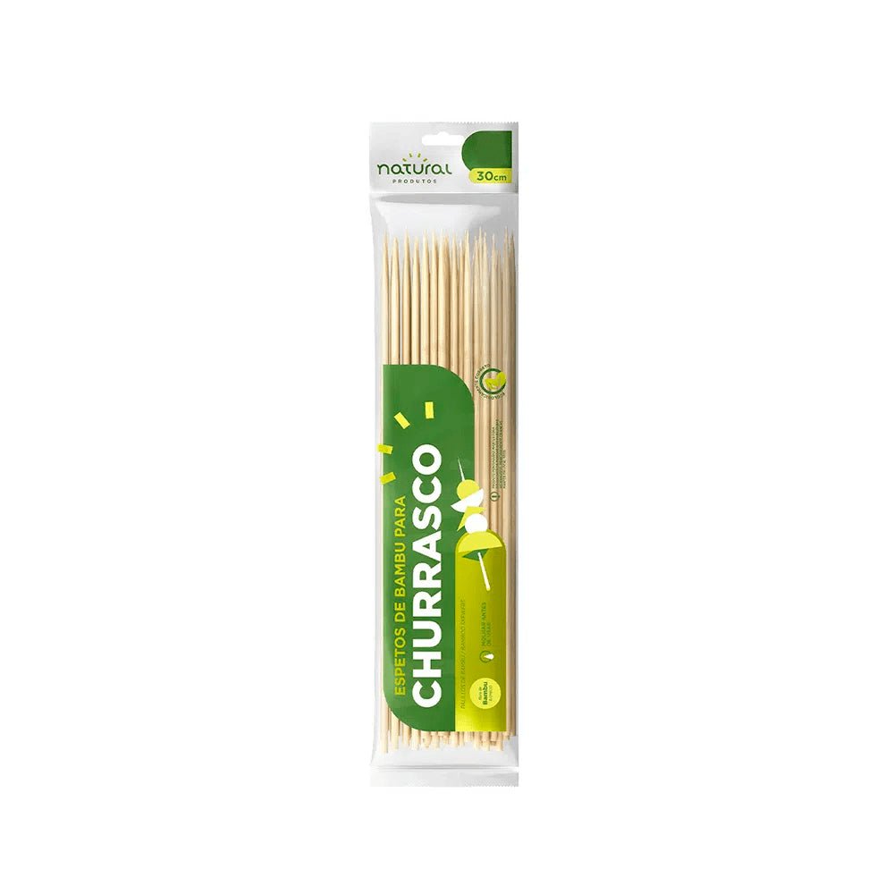 Espeto de Bambu para Churrasco 25cm Natural com 100 unidades - e - dona