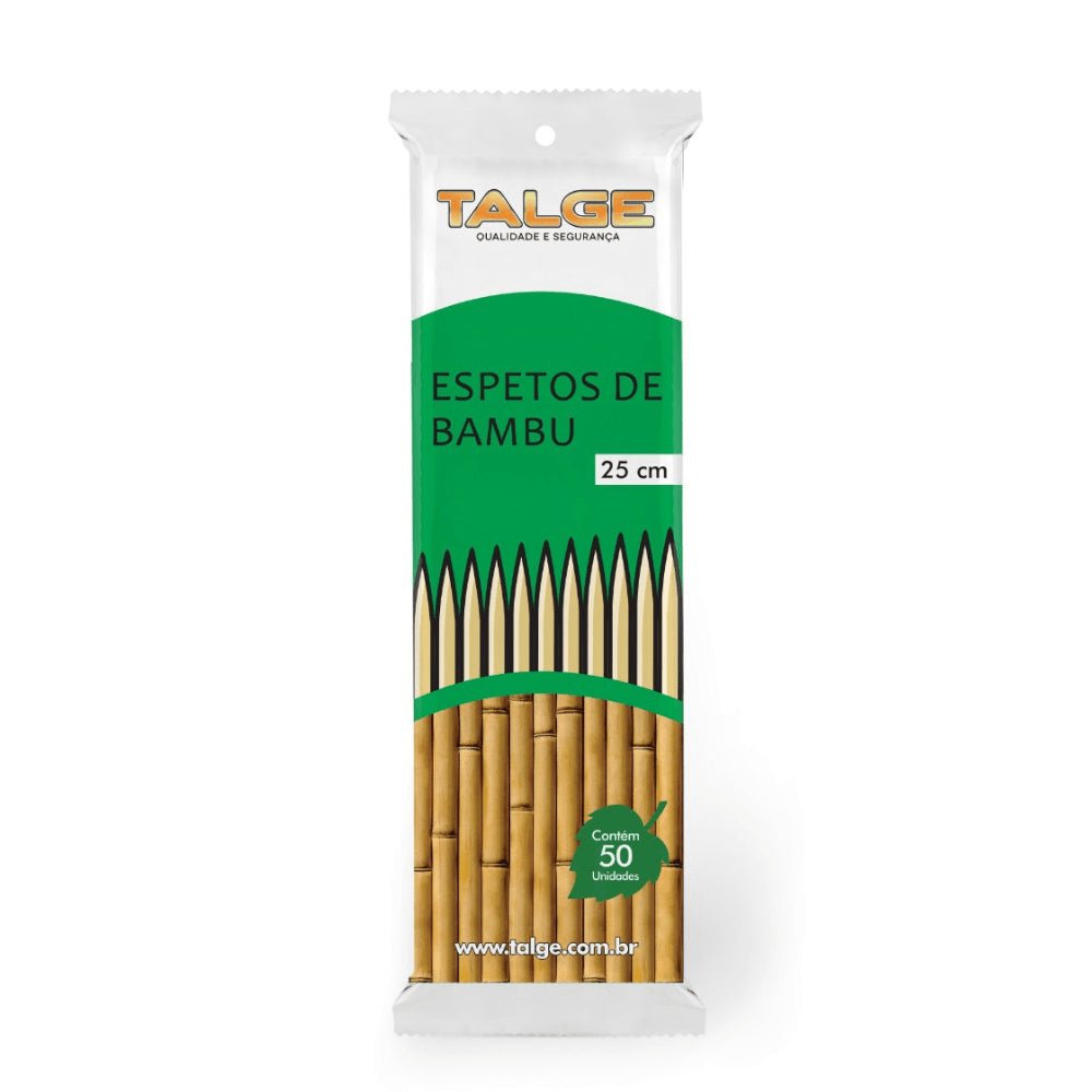 Espeto para churrasco Bambu 25cm Talge com 50 unidades - e - dona