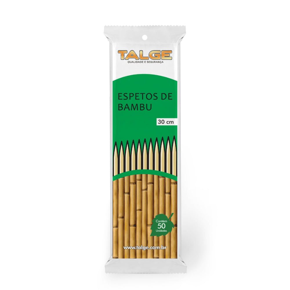 Espeto para churrasco Bambu 30cm Talge com 50 unidades - e - dona