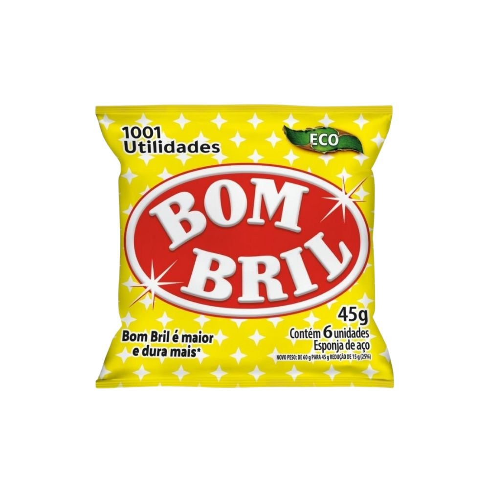 Esponja de Aço Bombril 45g com 6 Unidades - e - dona