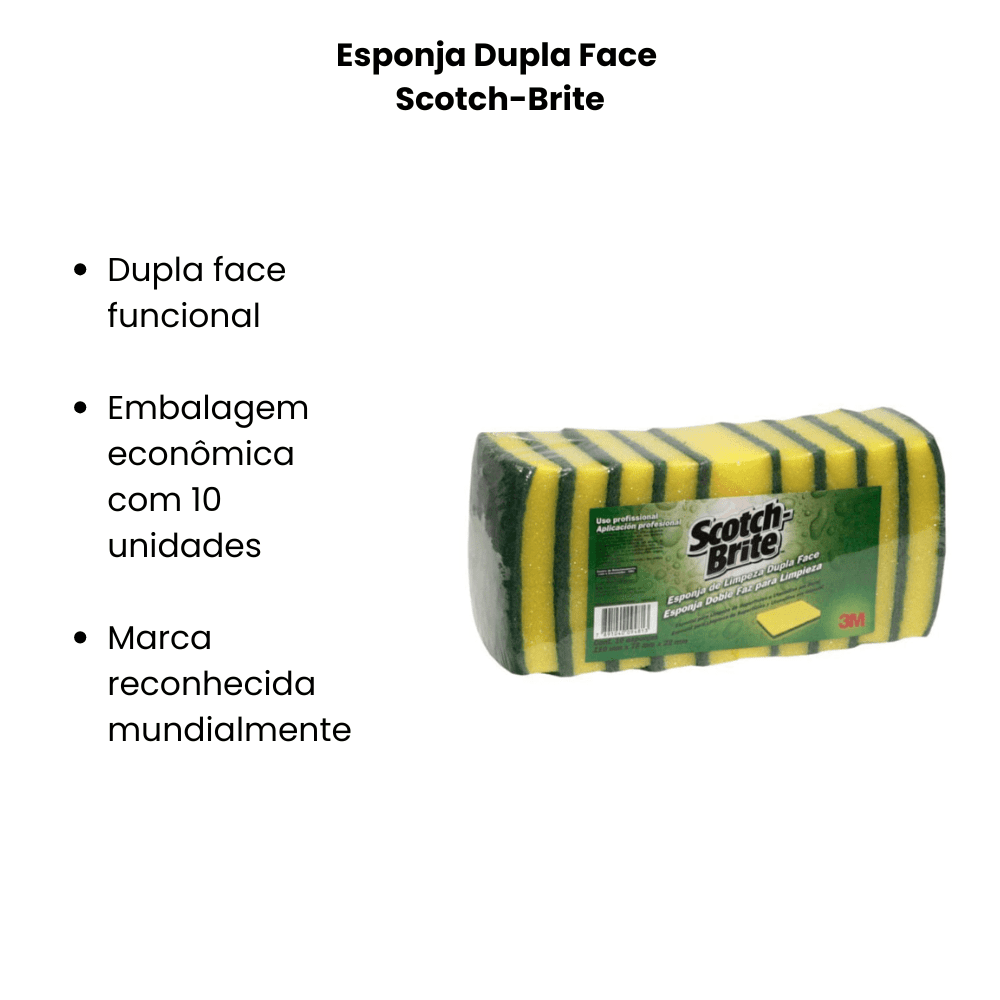 Esponja Dupla Face Scotch - Brite - 10 Unidades - e - dona