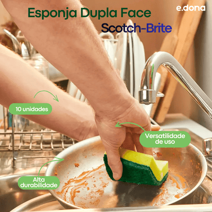Esponja Dupla Face Scotch - Brite - 10 Unidades - e - dona