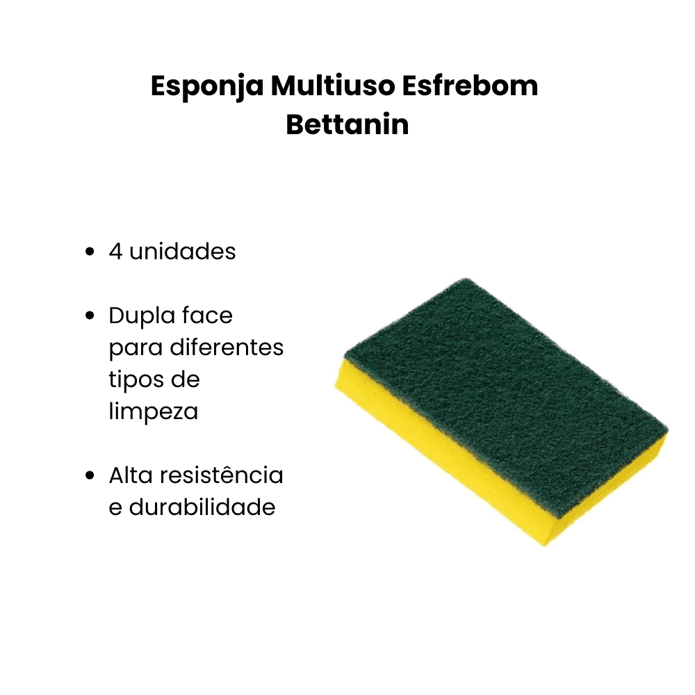 Esponja Multiuso Esfrebom Bettanin com 4 unidades - e - dona