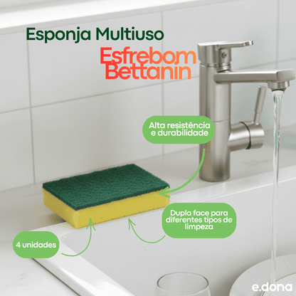 Esponja Multiuso Esfrebom Bettanin com 4 unidades - e - dona