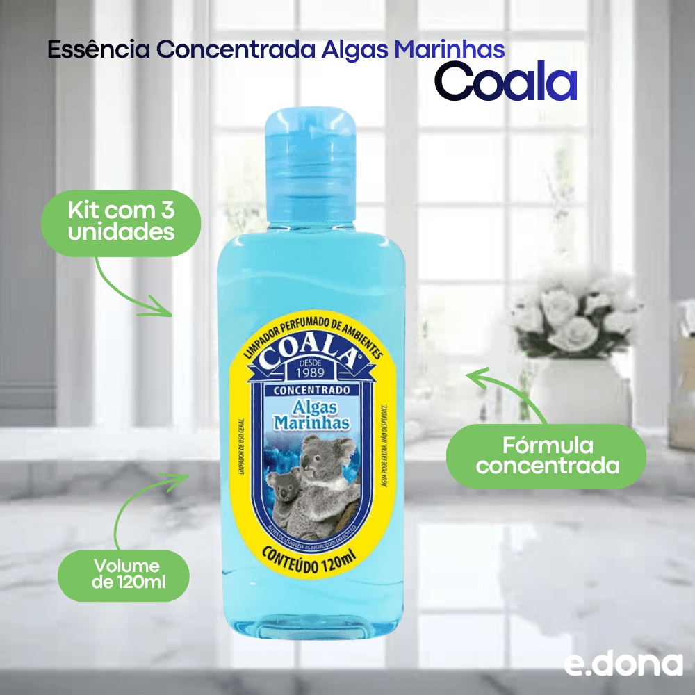 Essência Concentrada Algas Marinhas Coala 120ml - Kit com 3 Unidades - e - dona