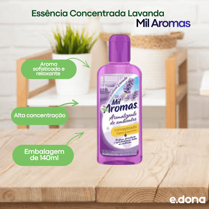 Essência Concentrada Lavanda Mil Aromas 140ml com 3 unidades - e - dona