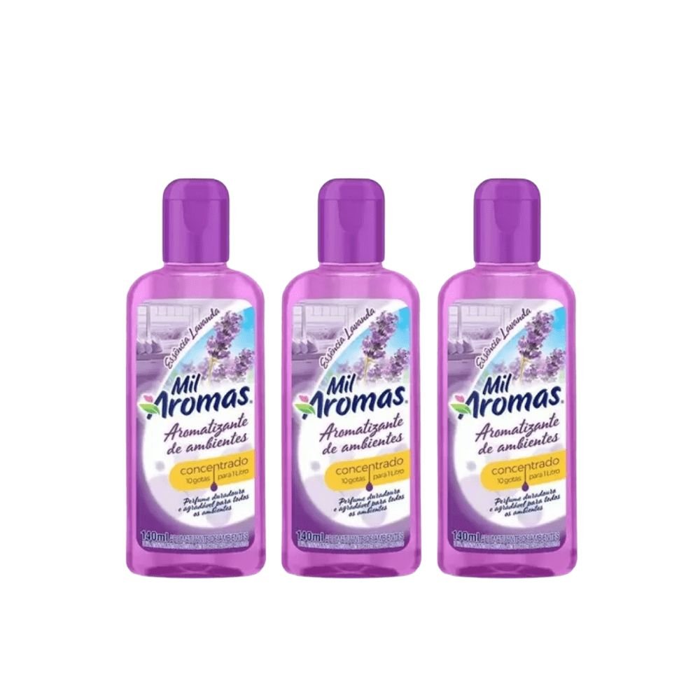 Essência Concentrada Lavanda Mil Aromas 140ml com 3 unidades - e - dona