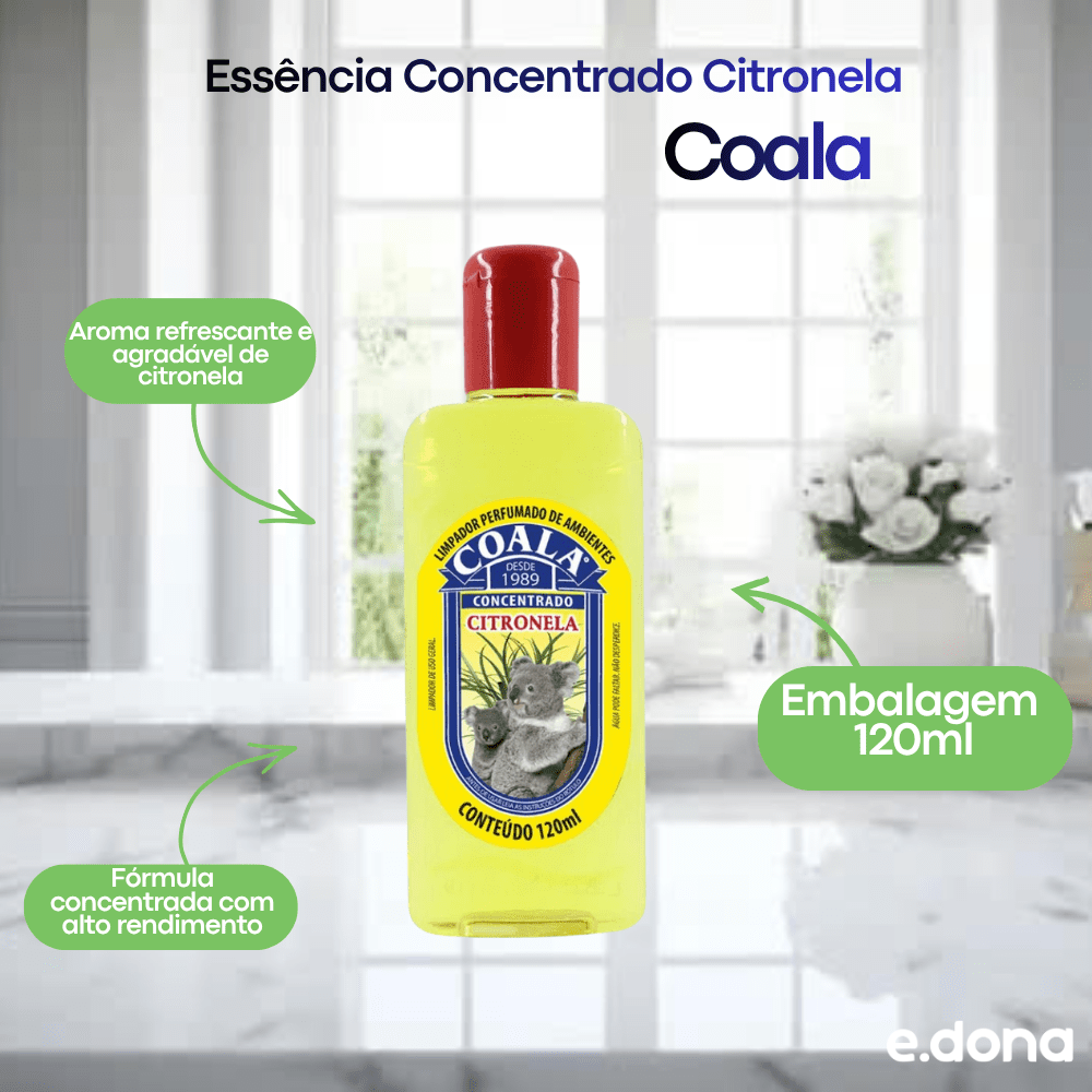 Essência Concentrado Citronela Coala 120ml - 3 unidades - e - dona