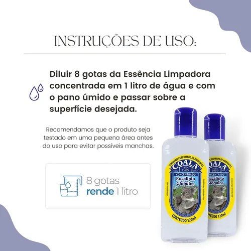 Essência Concentrado Eucalipto Glóbulos Coala 120ml com 3 unidades - e - dona