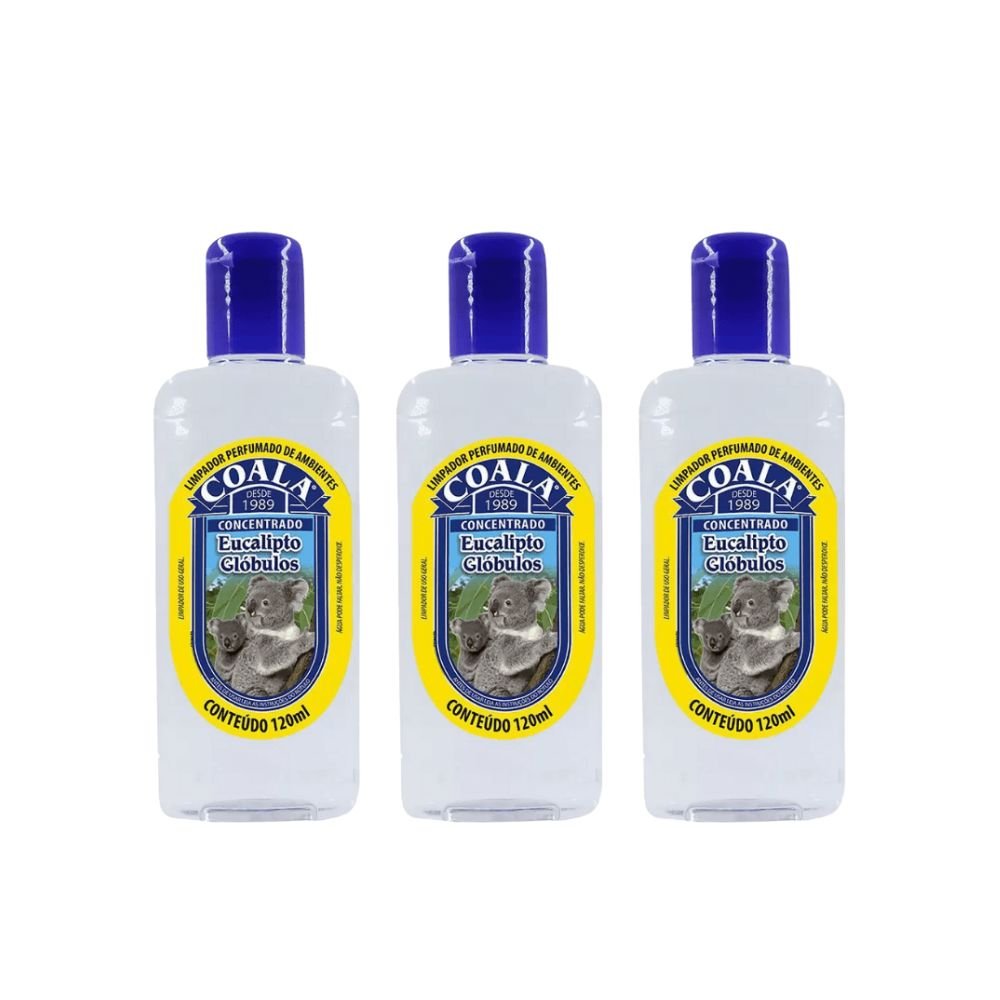 Essência Concentrado Eucalipto Glóbulos Coala 120ml com 3 unidades - e - dona