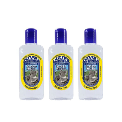 Essência Concentrado Eucalipto Glóbulos Coala 120ml com 3 unidades - e - dona