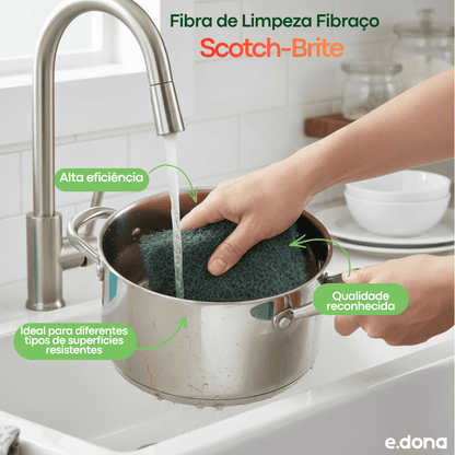Fibra de Limpeza Fibraço Scotch - Brite - 5 Unidades - e - dona