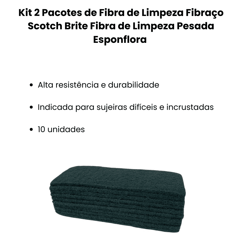 Fibra de Limpeza Pesada Esponflora com 10 unidades - e - dona