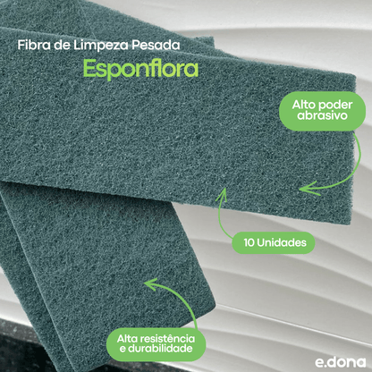 Fibra de Limpeza Pesada Esponflora com 10 unidades - e - dona