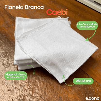 Flanela Caebi Branca 28x48 - e - dona