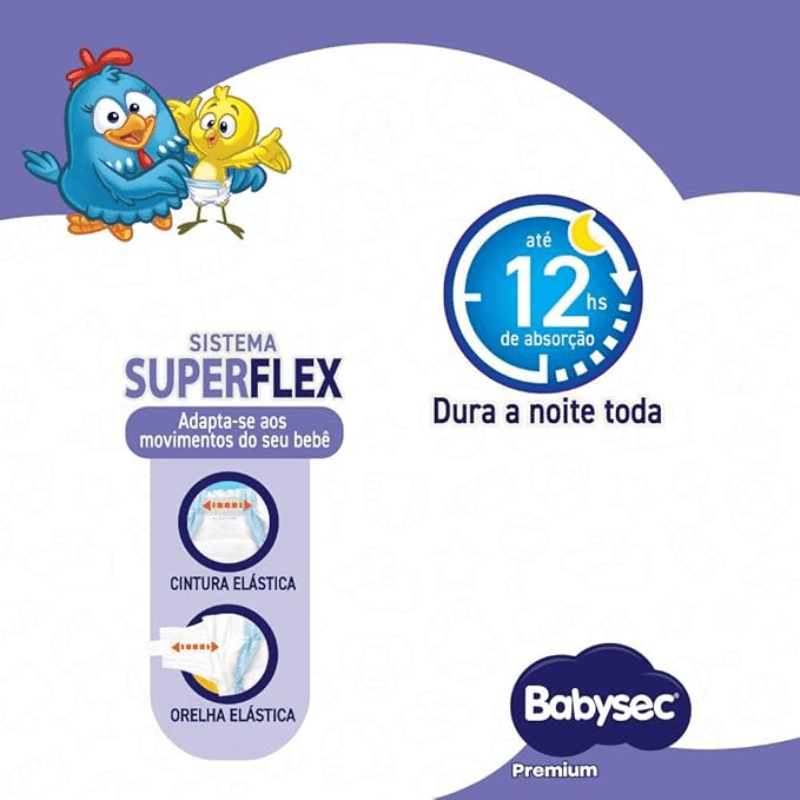 Fralda Babysec Premium Mega M com 32 unidades - 5 a 9,5kg - e - dona