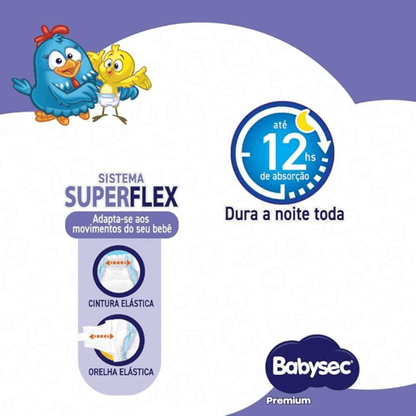 Fralda Babysec Premium Mega M com 32 unidades - 5 a 9,5kg - e - dona