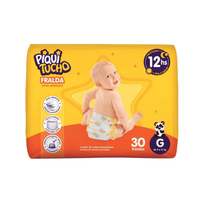Fralda Cremer Piquitucho Mega G com 30 Unidades - e - dona