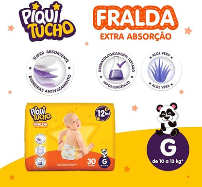 Fralda Cremer Piquitucho Mega G com 30 Unidades - e - dona