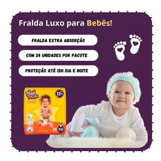 Fralda Piquitucho Mega XG com 24 Unidades - e - dona