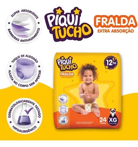 Fralda Piquitucho Mega XG com 24 Unidades - e - dona