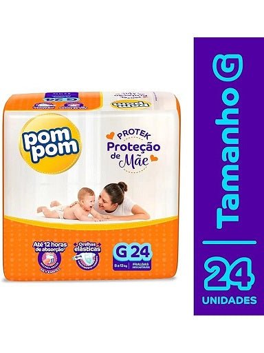 Fralda Pom Pom Protek G com 24 unidades - 8 a 13 kg - e - dona