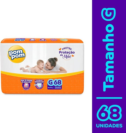 Fralda Pom Pom Protek G com 68 unidades - 8 a 13 kg - e - dona