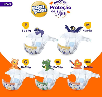 Fralda Pom Pom Protek G com 68 unidades - 8 a 13 kg - e - dona
