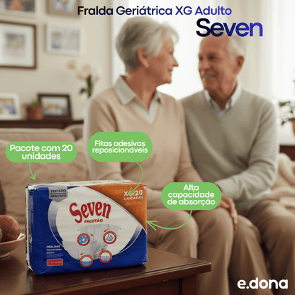 Fralda Seven Geriátrica Seven XG Adulto com 20 Unidades - e - dona
