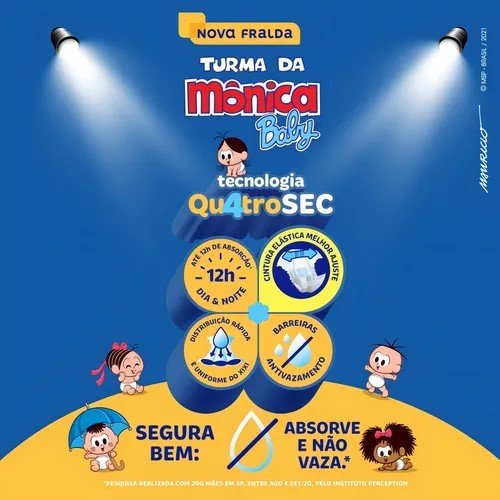 Fralda Turma da Mônica Baby G com 32 unidades - 7 a 11 kg - e - dona