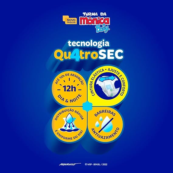 Fralda Turma da Mônica Baby XG com 26 unidades - 9 a 13 kg - e - dona
