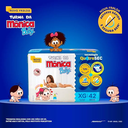 Fralda Turma da Mônica Baby XG com 26 unidades - 9 a 13 kg - e - dona