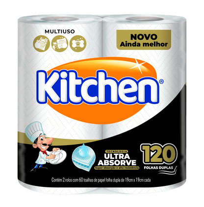 Papel Toalha para Cozinha Kitchen - 2 Rolos