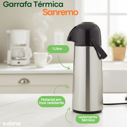 Garrafa Térmica 1L Sanremo Inox Expressar - e - dona