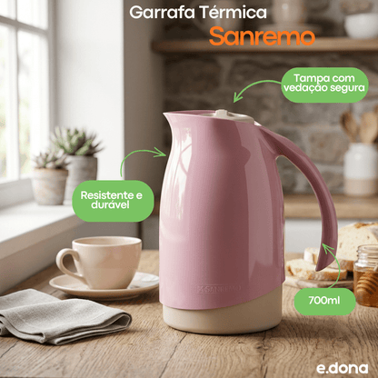Garrafa Térmica 700ml Sanremo Rosa - e - dona