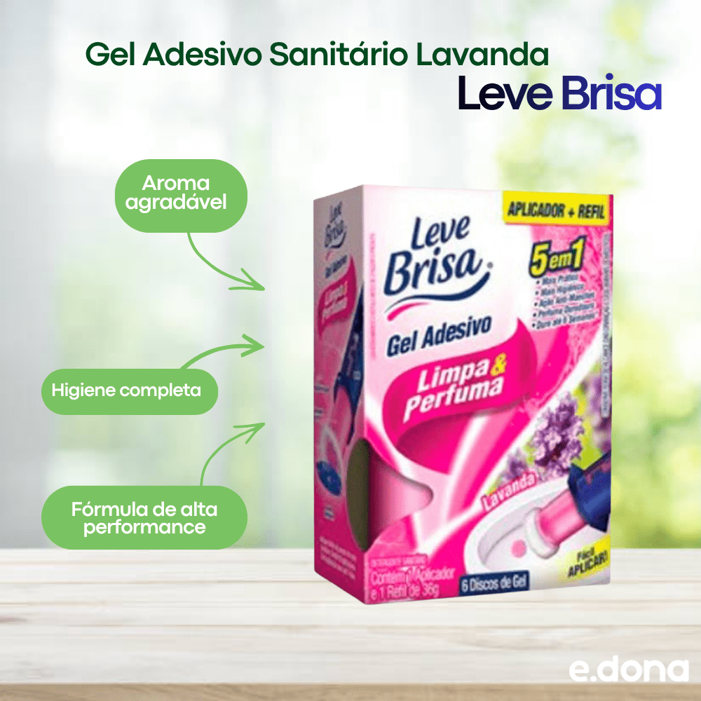 Gel Adesivo Sanitário Lavanda Leve Brisa - e - dona