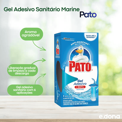 Gel Adesivo Sanitário Marine Refil Pato 38g com 6 aplicações - e - dona