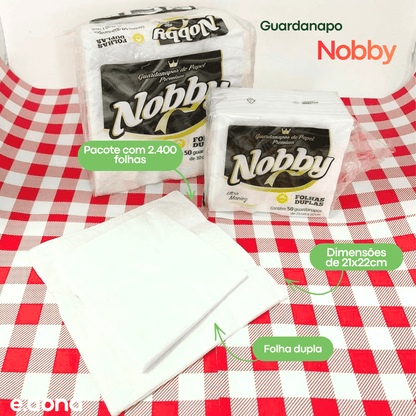 Guardanapo 21x22 Folha Dupla Nobby com 2.400 folhas - e - dona