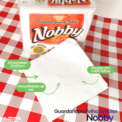 Guardanapo 21x22cm Folha Simples Nobby - 2.400 Folhas - e - dona