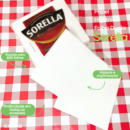 Guardanapo 22x23 Folha Simples Sorella com 800 Folhas - e - dona